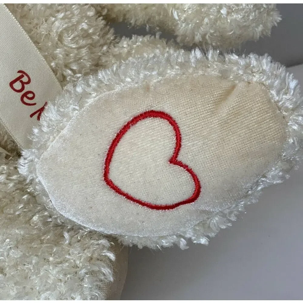 Russ Berrie & Co ‘BE MINE HEART’ White Valentines Teddy Bear 70624 Fluffy Plush